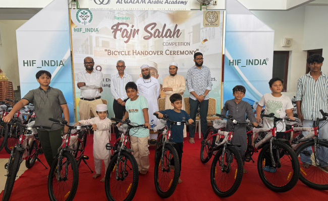 87 young winners awarded bicycles at Fajr Salah Competition in Mangaluru